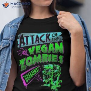 attack of the vegan zombies vegetarian halloween shirt tshirt