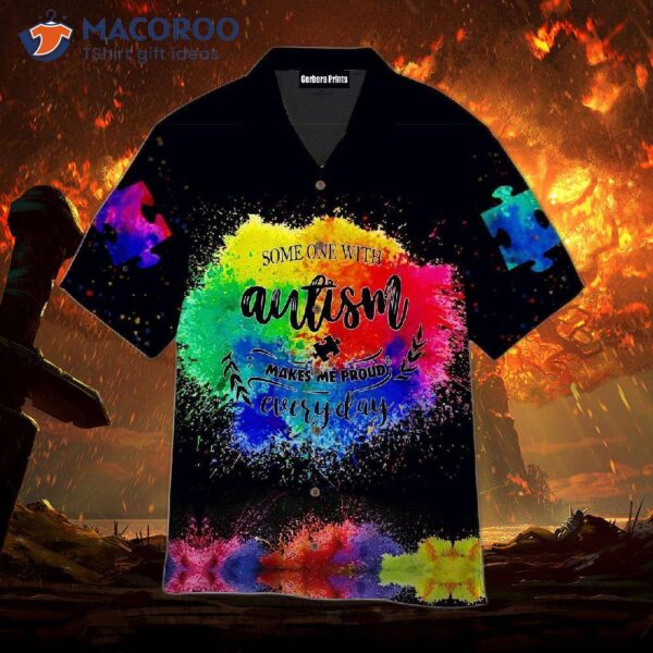Autism Awareness Rainbow Puzzle Piece Hawaiian Shirts – We’re Proud Of You!