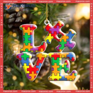 Autism Love Custom-shaped Christmas Acrylic Ornament