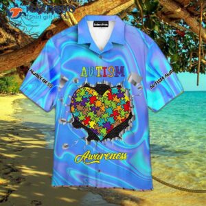 Autism Love Heart Puzzle Blue Hawaiian Shirts