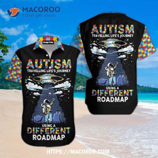 Autism Travelling Life Journey Hawaiian Shirt