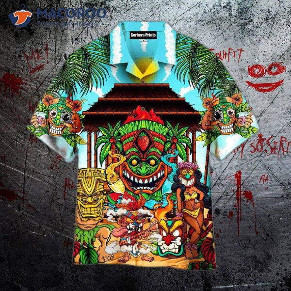 Awesome Colorful Tiki Bar Hawaiian Shirts