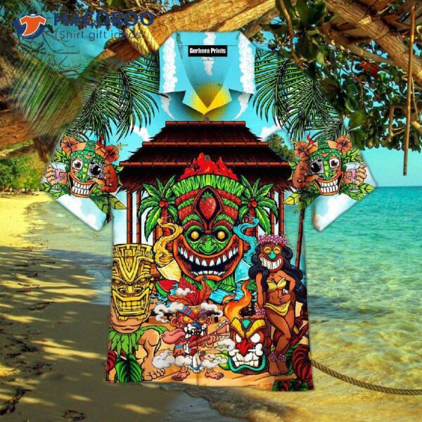 Awesome Colorful Tiki Bar Hawaiian Shirts