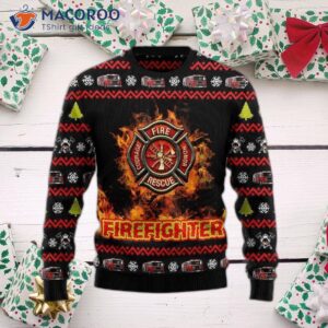 Awesome Firefighter Ugly Christmas Sweater