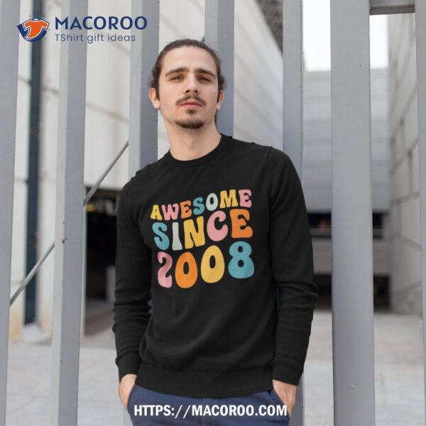 Awesome Since 2008 15th Birthday Vintage Retro Shirt