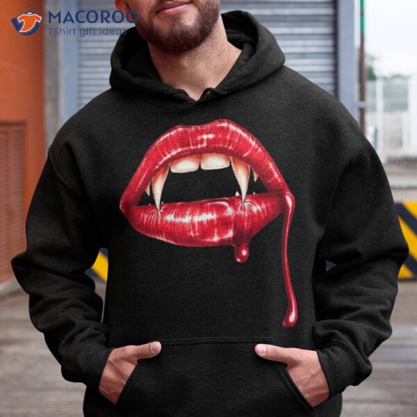 Awesome Vampire Fangs Lips Halloween Trick Or Treat Shirt