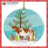 Ayrshire Cow Christmas Ceramic Ornament