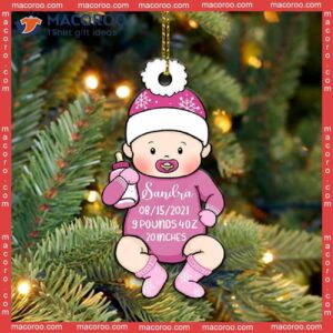Baby’s First Christmas Stats Custom-shaped Name Acrylic Ornament