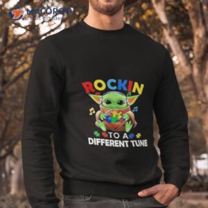 Baby Yoda Rockin To A Different Tune Shirt 2 baby yoda rockin to a different tune shirt sweatshirt