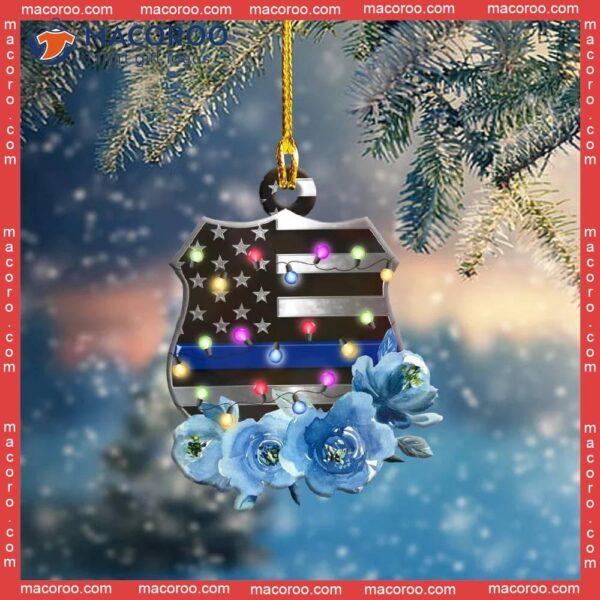 Back The Blue Custom-shaped Christmas Acrylic Ornament