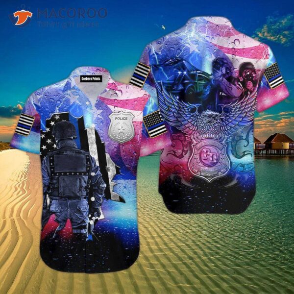 “back The Blue” Police Galaxy Hawaiian Shirts