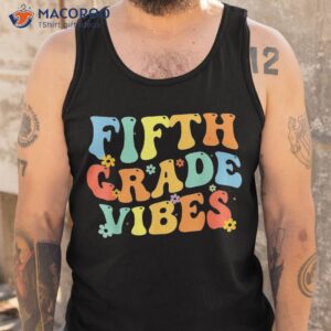 back to school 5th grade vibes retro teacher kids shirt tank top