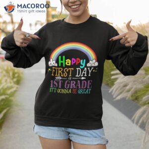 back to school first day of grade hello 1st kid shirt sweatshirt