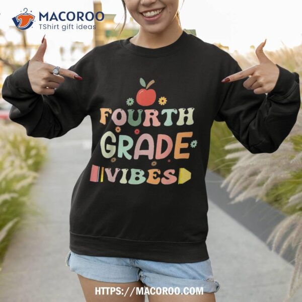Back To School Fourth Grade Vibes Student Teacher Kids Shirt