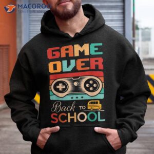 back to school funny game over teacher student controller shirt hoodie