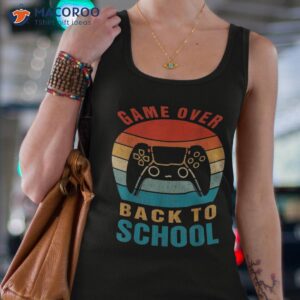 back to school funny game over teacher student controller shirt tank top 4