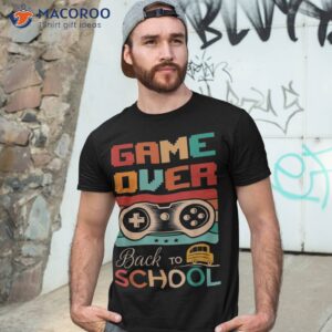 back to school funny game over teacher student controller shirt tshirt 3