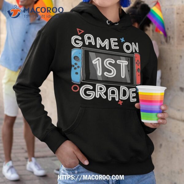 Back To School Game On 1st Grade Funny Gamer Kids Boys Shirt