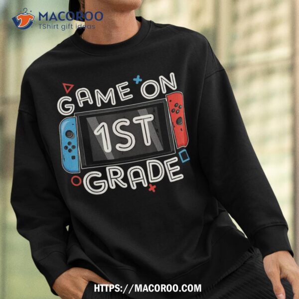 Back To School Game On 1st Grade Funny Gamer Kids Boys Shirt