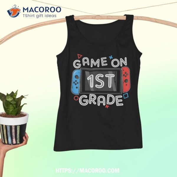 Back To School Game On 1st Grade Funny Gamer Kids Boys Shirt