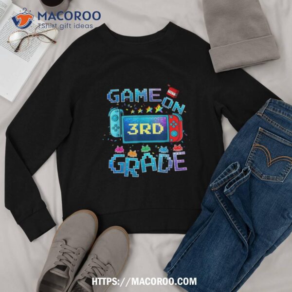 Back To School Game On 3rd Grade Funny Gamer Kids Boys Shirt