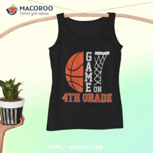 back to school game on 4th grade funny basketball kids shirt tank top