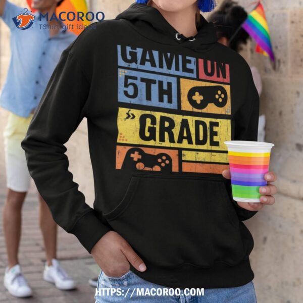 Back To School Game On 5th Grade Funny Gamer Kids Boys Shirt