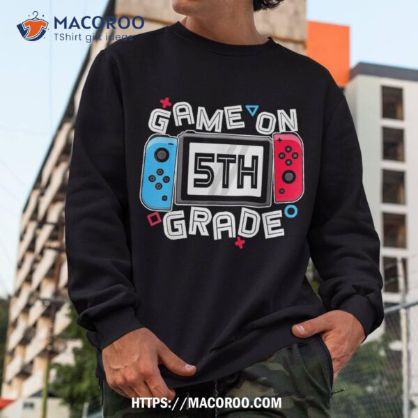 Back To School Game On 5th Grade Funny Gamer Kids Boys Shirt