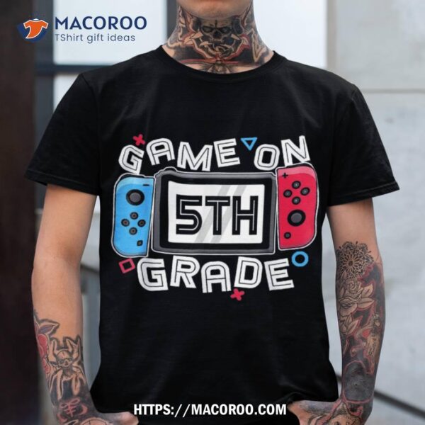 Back To School Game On 5th Grade Funny Gamer Kids Boys Shirt