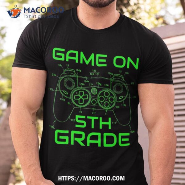 Back To School Game On 5th Grade Funny Gamer Kids Boys Shirt