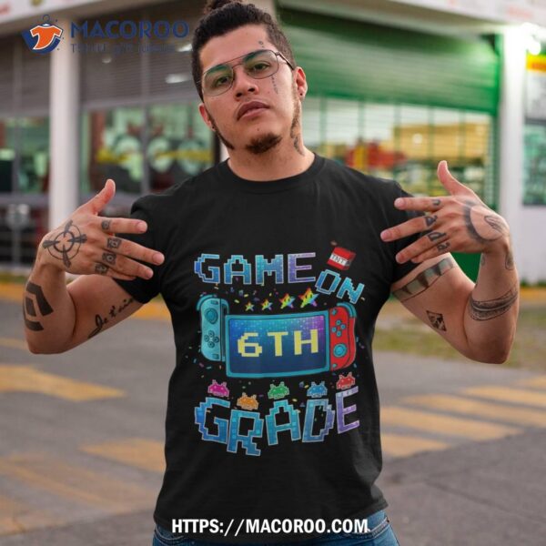 Back To School Game On 6th Grade Funny Gamer Kids Boys Shirt