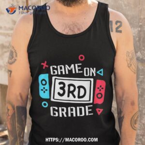 back to school game on third 3rd grade funny gamer kids boys shirt tank top