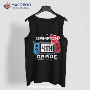 back to school gameon 4th grade funny gamer kids boys girls shirt tank top