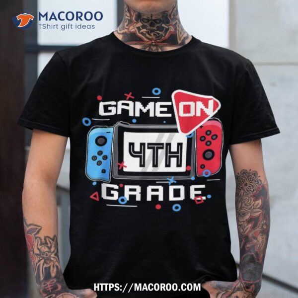 Back To School Gameon 4th Grade Funny Gamer Kids Boys Girls Shirt