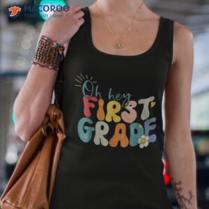 back to school hello first grade teacher 1st shirt tank top 4