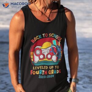 back to school leveled 4th grade video game boys shirt tank top