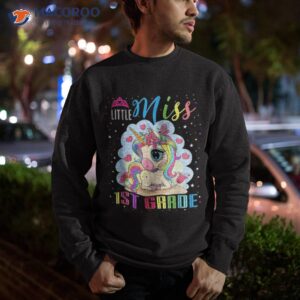 back to school little miss 1st grade cute unicorn girls kids shirt sweatshirt