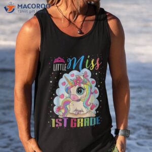 back to school little miss 1st grade cute unicorn girls kids shirt tank top