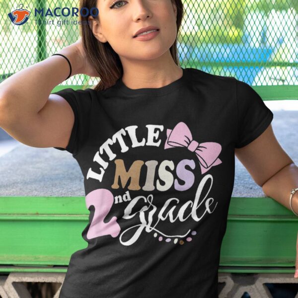 Back To School Little Miss 2nd Second Grade Cute Bow Girls Shirt