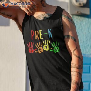 back to school pre k teacher team handprints shirt tank top 1