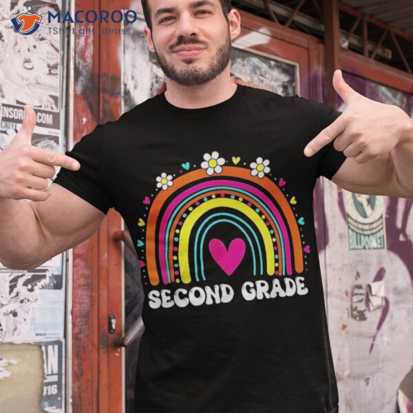 Back To School Rainbow 2nd Second Grade Squad For Teachers Shirt