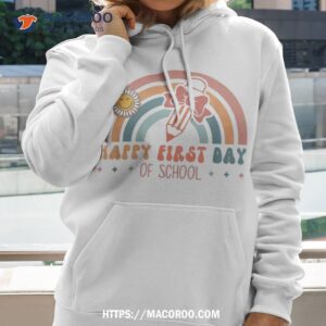 back to school retro happy first day of school for teachers shirt hoodie