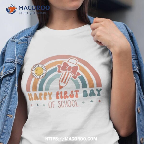 Back To School Retro Happy First Day Of School For Teachers Shirt