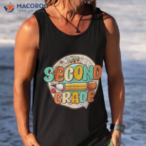 back to school second grade vibes student teacher kids shirt tank top