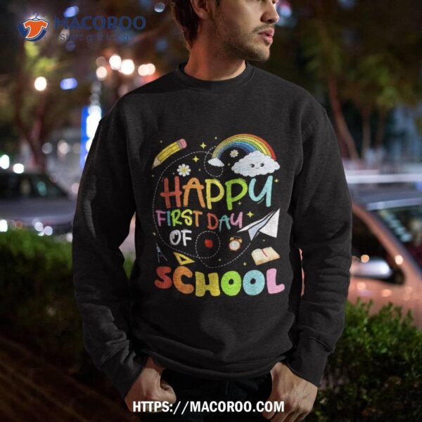 Back To School Shirt Happy First Day Of School Teachers Kids Shirt