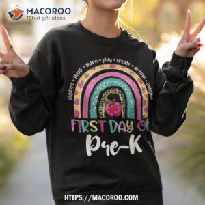 back to school shirt rainbow happy first day of pre k gift sweatshirt 2