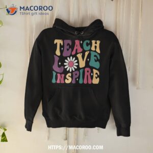 back to school teach love inspire retro teachers kids shirt hoodie