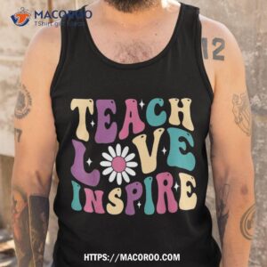 back to school teach love inspire retro teachers kids shirt tank top