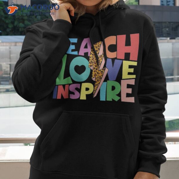 Back To School Teach Love Inspire Teachers Leopard Skin Shirt