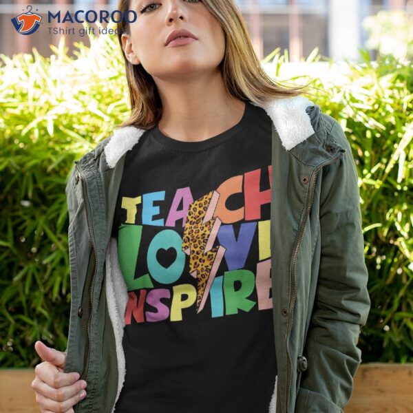 Back To School Teach Love Inspire Teachers Leopard Skin Shirt